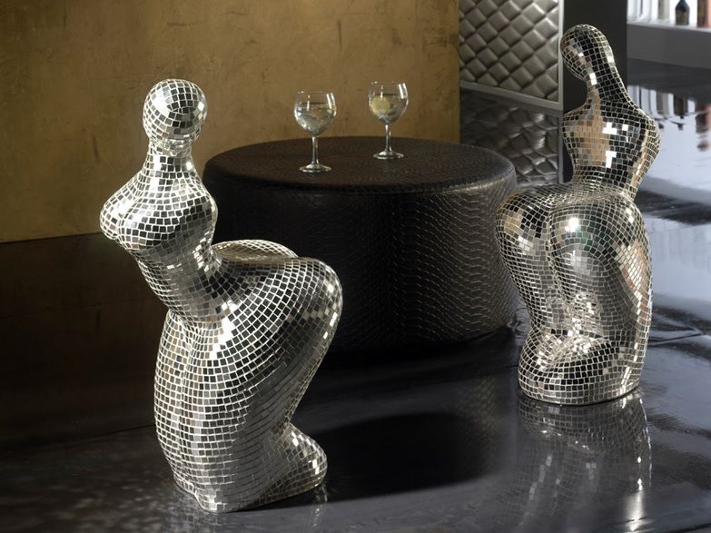 taburete de cristal espejo