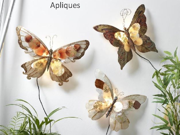 apliques de pared mariposa