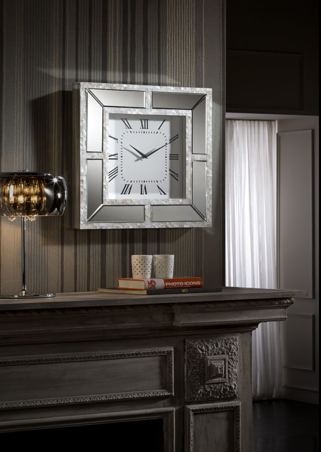 reloj de pared espejo y nacar
