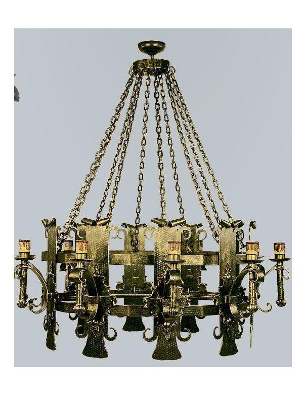 Lámparas de Forja Grandes. Iluminación Rústica Espacios Grandes.