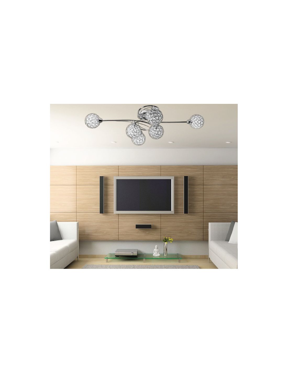Plafón de 6 luces ideal para el techo del comedor Plafones para salon