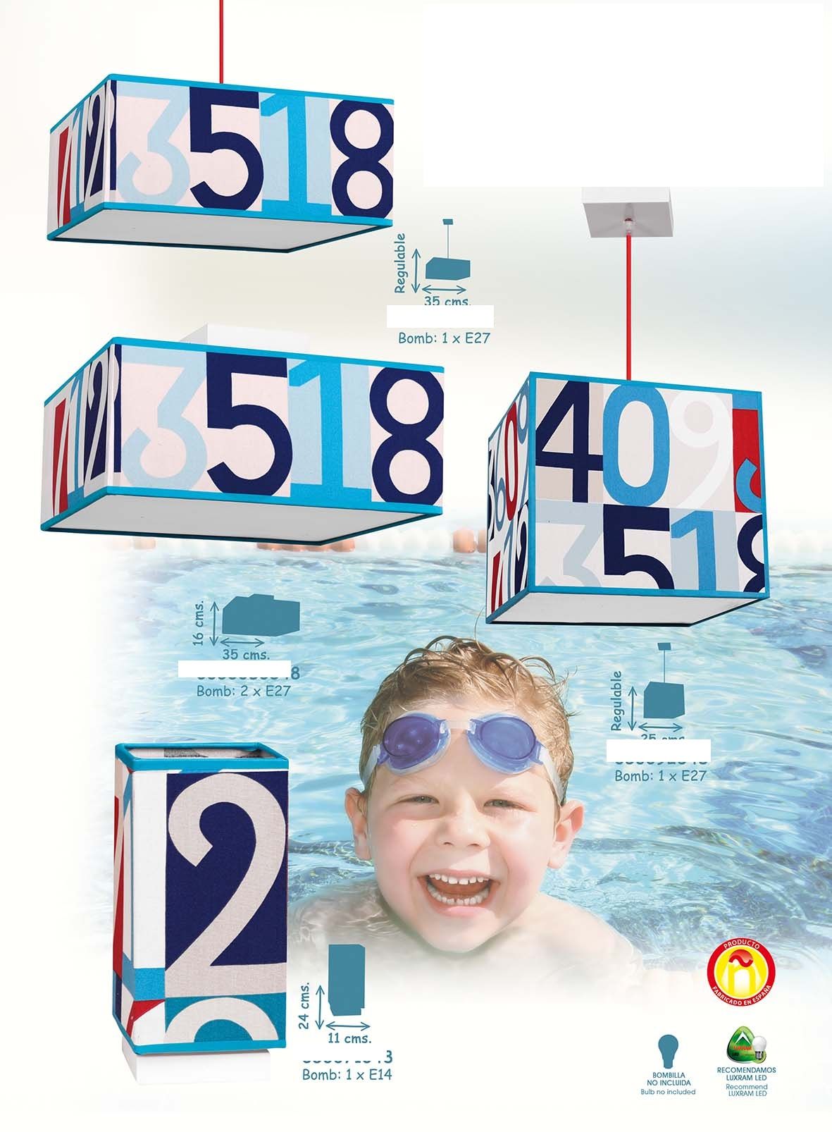 lamparas infantiles con numeros