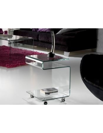 Mesa con Ruedas Cristal Templado