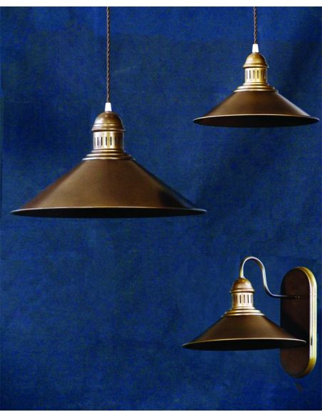 Lámpara colgante con tulipa de hierro