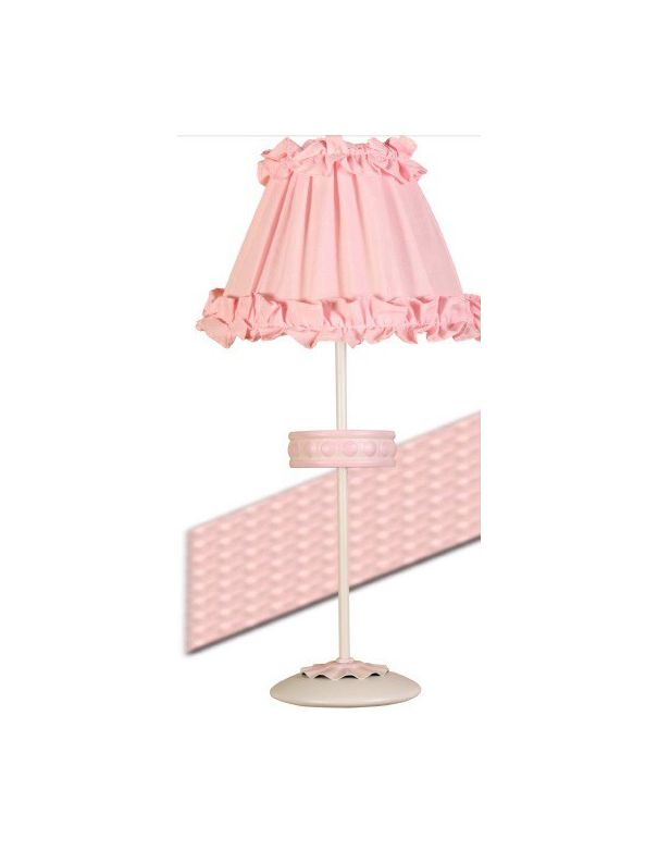 Lámpara pantalla estampada rosa ideal para el dormitorio del bebé - Luz  Sevilla