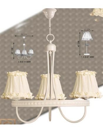 Lámparas Pantallas Fruncidas Beige