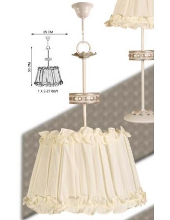 Lámpara Techo Dormitorio Infantil Pantalla Fruncida Beig