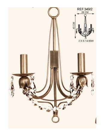 Aplique de Pared Dorado Envejecido