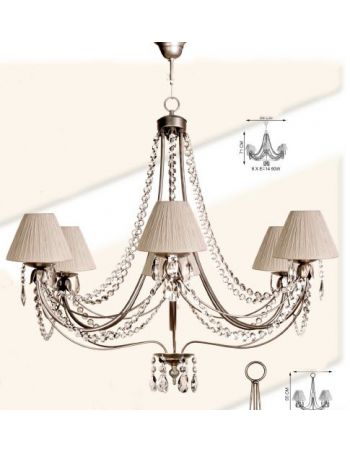 Iluminación Dormitorio Clásico Actual en Plata Vieja