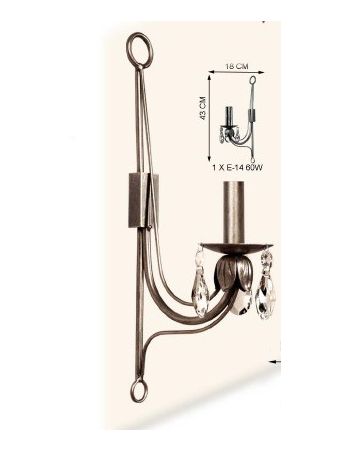 Iluminación Dormitorio Pared Plata Envejecida