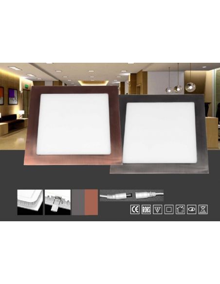 Empotrable Cuadrado Led 12 cm Bronce Viejo o Níquel Satinado