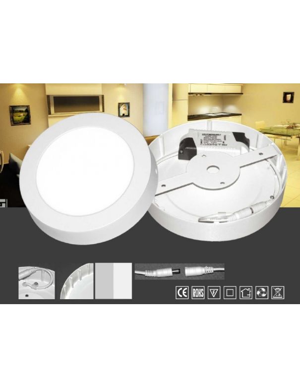 Downlight de Superficie Led 22,5 cm Blanco o Plata