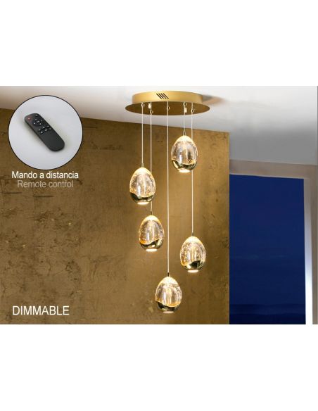 Rocío Lámpara Dimable con Mando a Distancia
