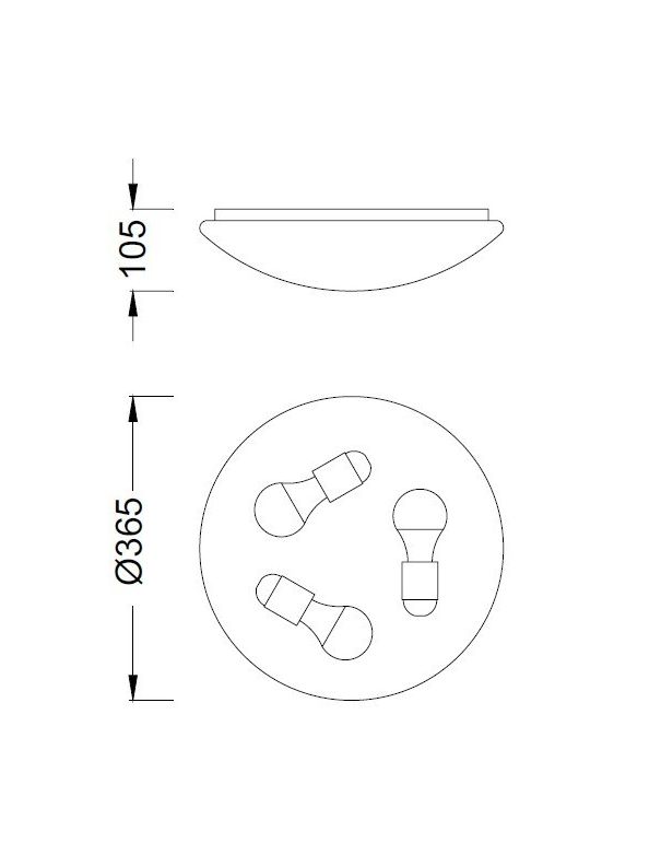 Plafón Zero Portalámparas E27