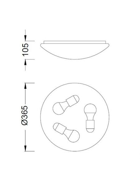 Plafón Zero Portalámparas E27