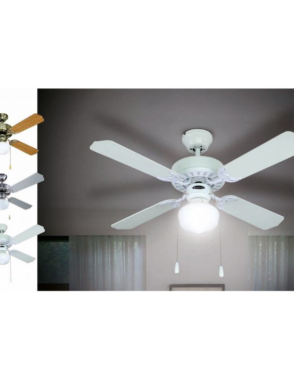 Ventiladores de Techo Disponible en Blanco, Cuero y Níquel