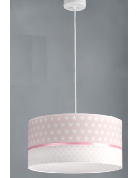Lámpara Techo Rosa y Blanca