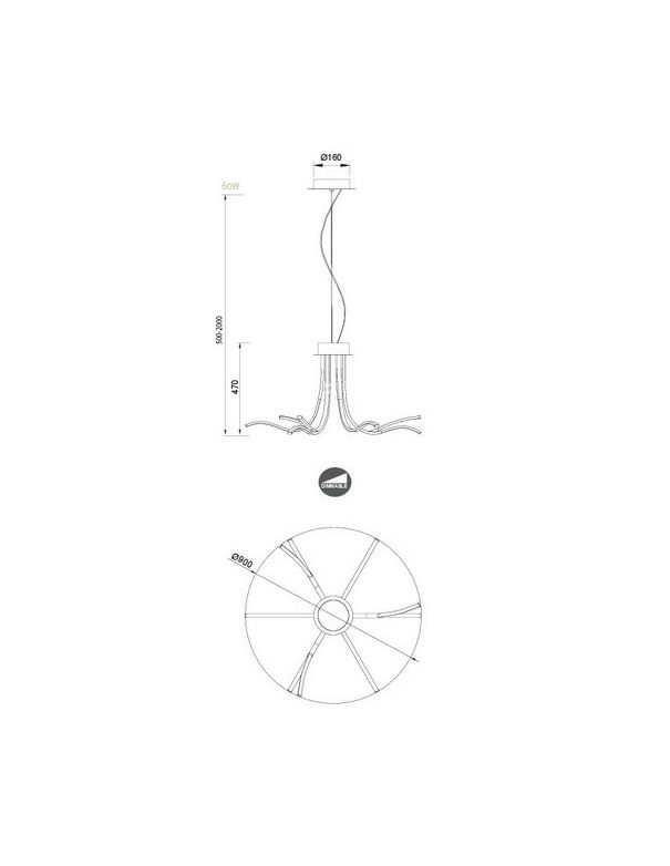 Lámpara convertible en Semiplafón