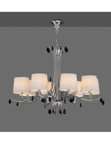 Lámpara 5 luces ANDREA oro tulipa nácar