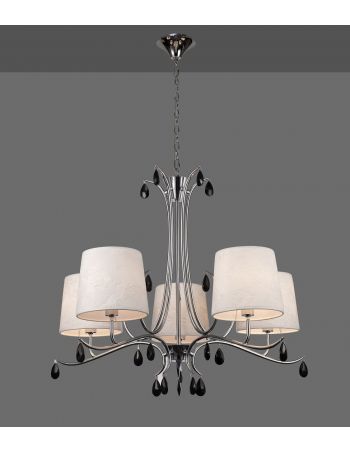 Lámpara 5 luces ANDREA plata