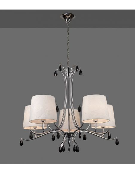 Lámpara 5 luces ANDREA plata