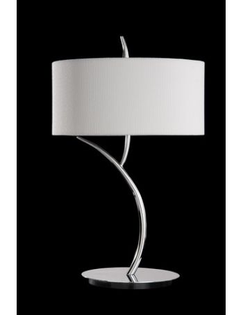Modelo EVE Mantra Iluminación Lámpara de sobremesa fabricado en metal y tela acabado en color cromo 