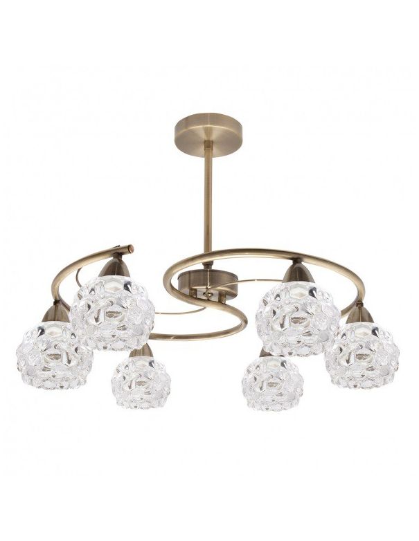 Lámpara con tulipas de cristal