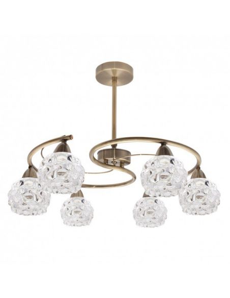 Lámpara con tulipas de cristal