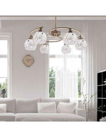 Lámpara con tulipas de cristal