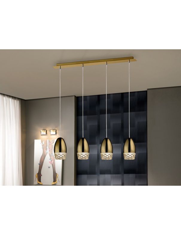 Alessa Lámpara 4 luces Oro Schuller. Envio gratis. Bombillas incluidas -  Luz Sevilla