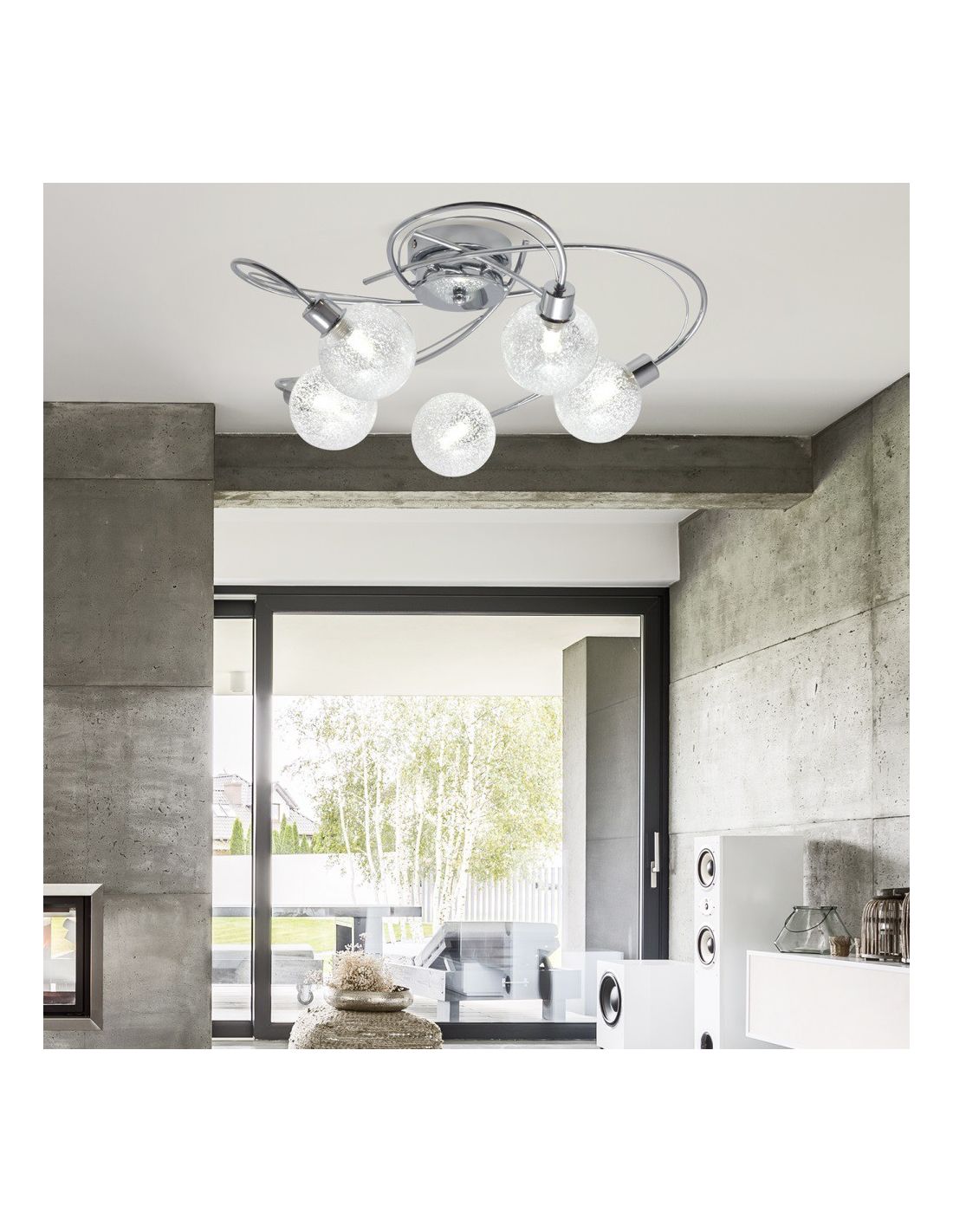 Luz para Sala Moderna con tulipas de cristal K5. Ofertas - Luz Sevilla