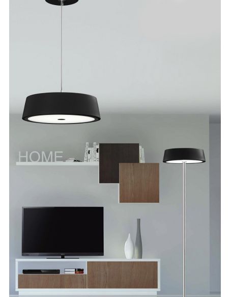 Lámparas Pie metal pantalla negra