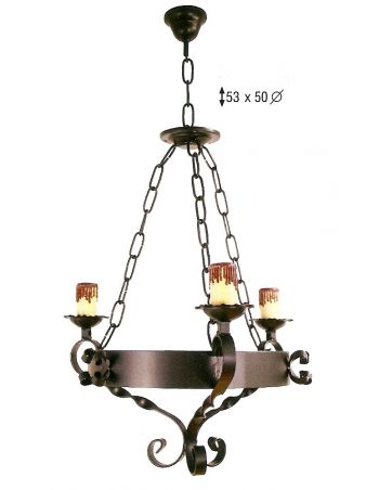 Lámpara 3 luces negra