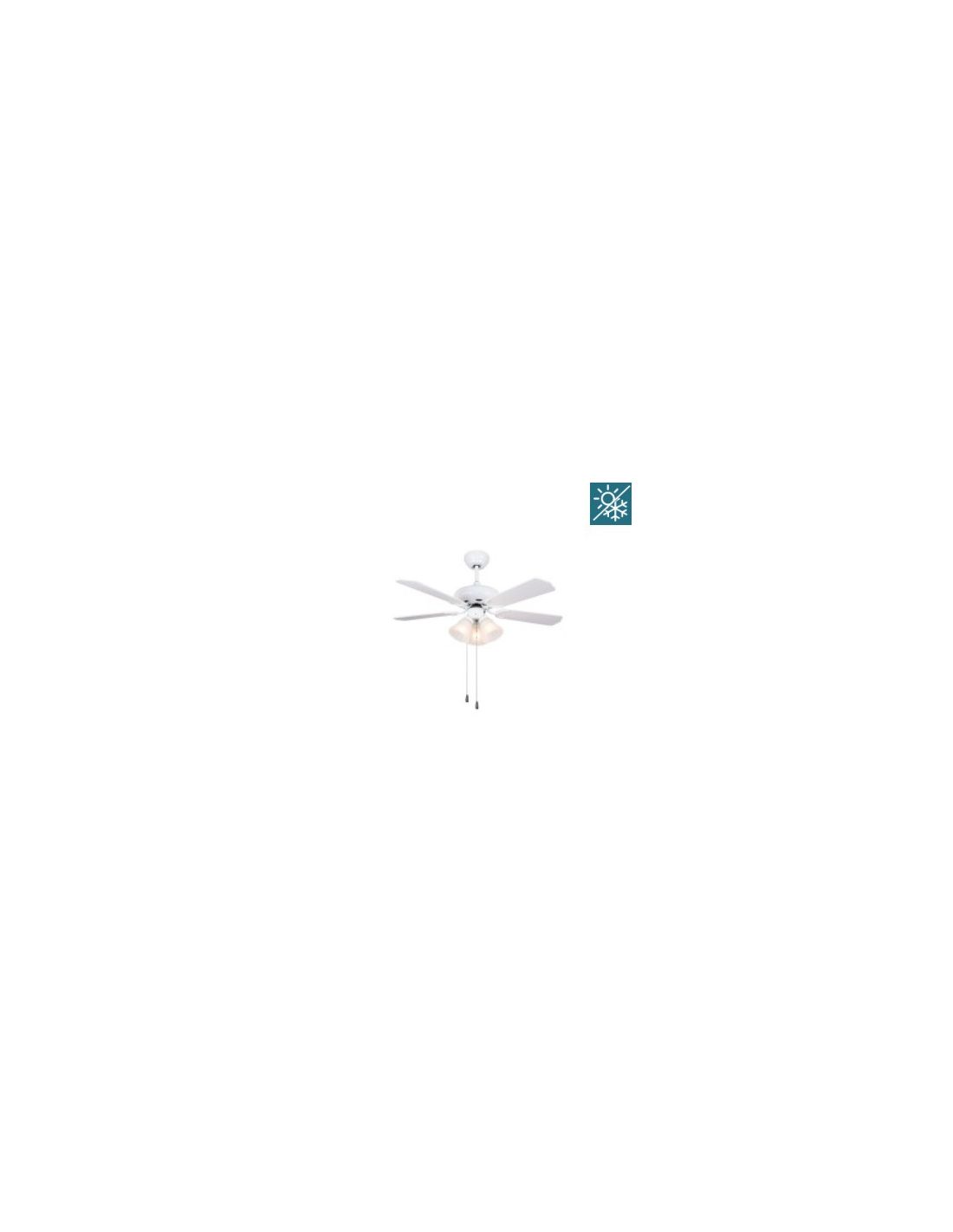 Ventilador de techo palas reversibles blanco y haya. Ofertas - Luz Sevilla