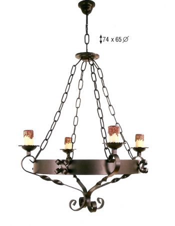 Lámpara 4 luces negra