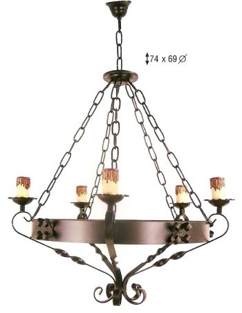 Lámpara 5 luces negra