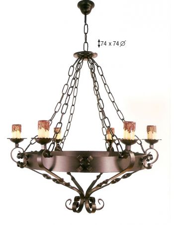 Lámpara 6 luces negra