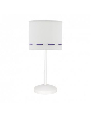 Lámparas de mesita de noche lila y blanco