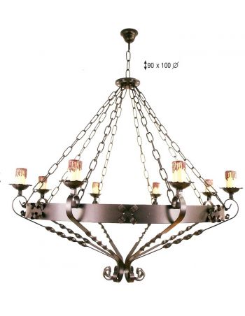 Lámpara 8 luces negra