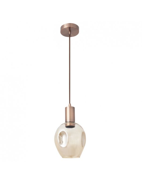 lampara colgante cristal moderna cobre