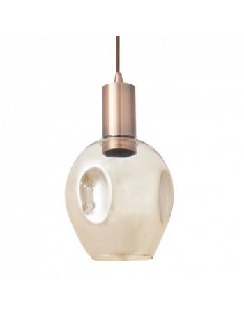 lampara colgante cristal moderna cobre