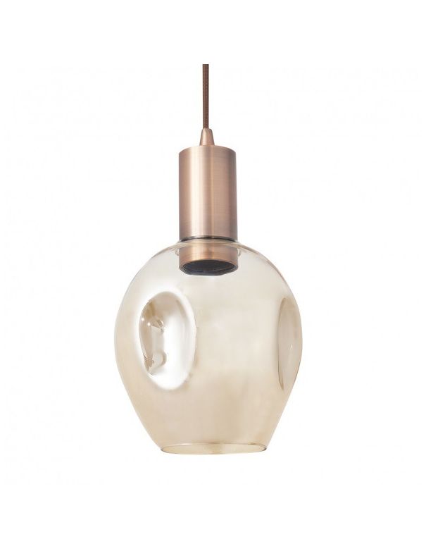 lampara colgante cristal moderna cobre