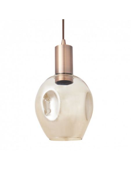 lampara colgante cristal moderna cobre