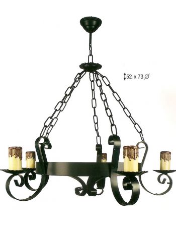 Lámpara 5 luces negra