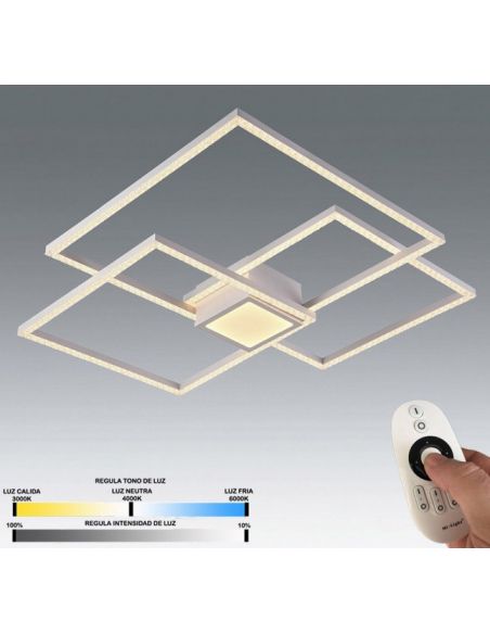 plafon led con mando que regula el color de la luz y la intensidad
