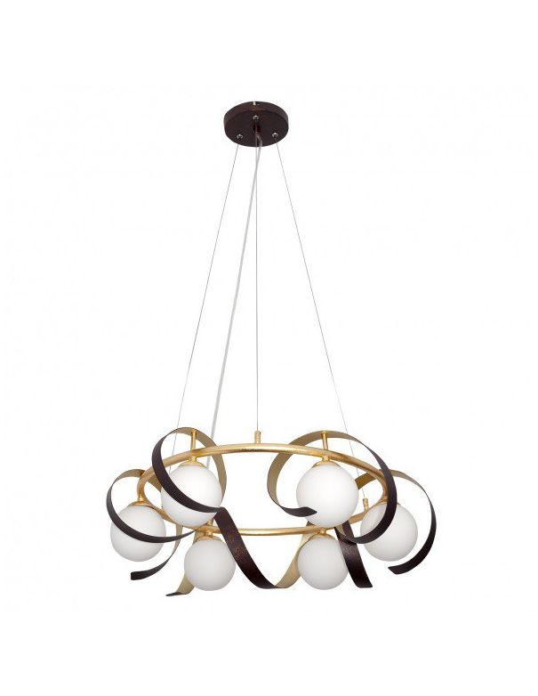 lampara espiral marron oro