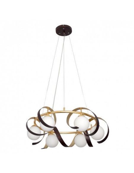 lampara espiral marron oro