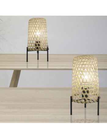 lámpara de mesa bambú