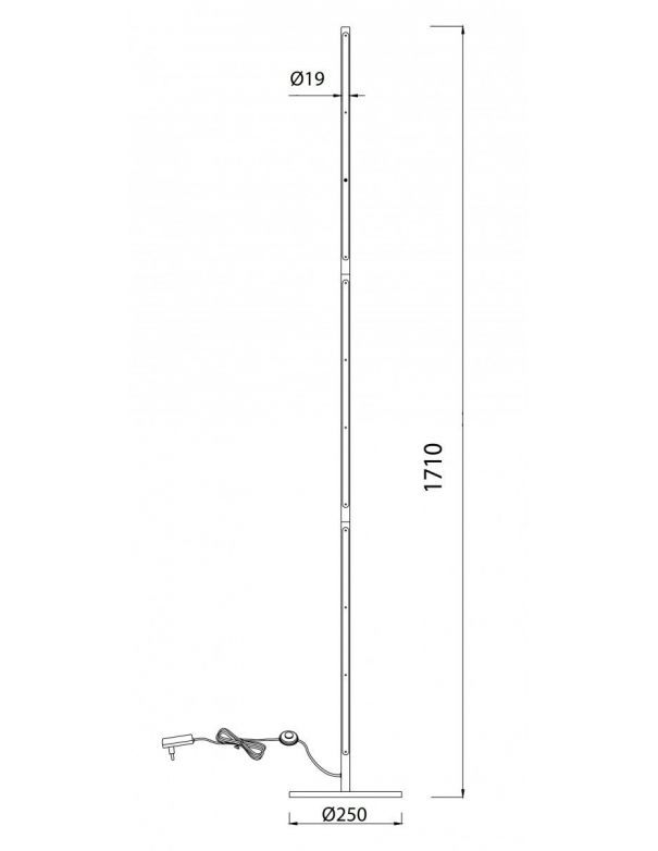 Lámpara de Pie Torch Negra Mantra