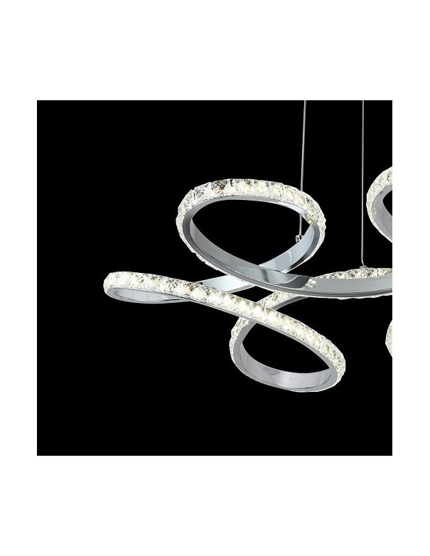 Lámpara Curvada Led de Metal y Cristal